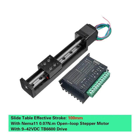 Slide Table Kit For CNC Systems With T Type Linear Guide Rail Stage 50mm Stroke And 6mm Pitch Electric Linear Stage Pro Grade Precision Ball Transmission Heavy Duty Load For Smooth And Accurate Milling