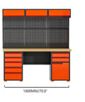 Heavy Duty Rolling Tool Cabinet With Consumables Parts Divider Cabinet For Workshop, Industrial Steel Storage Cart With Locking Doors, Rust Proof Finish, Scratch Resistant Surface And Easy Glide Wheels, 1800mm wide