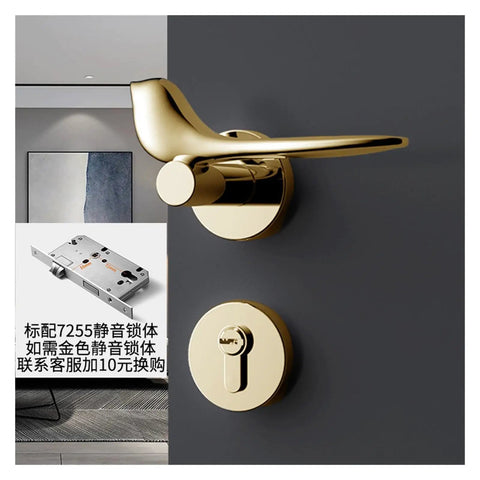Heavy Duty Silent Magnetic Door Lock For Interior Bedroom Privacy Gate Latch Ultra Quiet Operation Pivot Slide Bolt PVD Gold finish