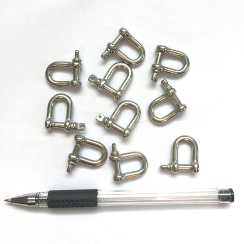 Stainless Steel Mini D Shackle 4mm For Paracord Jewelry And Everyday Outdoor Gear, Tough 316 Marine Hardware, 10 pieces with pen