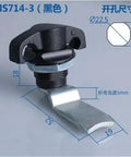 Cabinet Cam Lock With Zinc Alloy Body, T Shape Rotary Unlock, Rustproof And Waterproof, dimensions marked in blue.