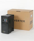 Powerful 1.5 To 7.5 kW 380V VFD Frequency Converter Inverter For 3 Phase Motors Speed Control With 50 To 400 Hz Range, Industrial Grade Variable Frequency Drive For Smooth Start And Precise Motion, black unit with box
