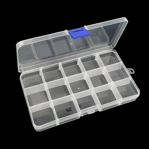 Open Fishing Tackle Box With Adjustable 15 Dividers Clear See Through Storage Organizer For Lures Beads Hooks And Small Gear