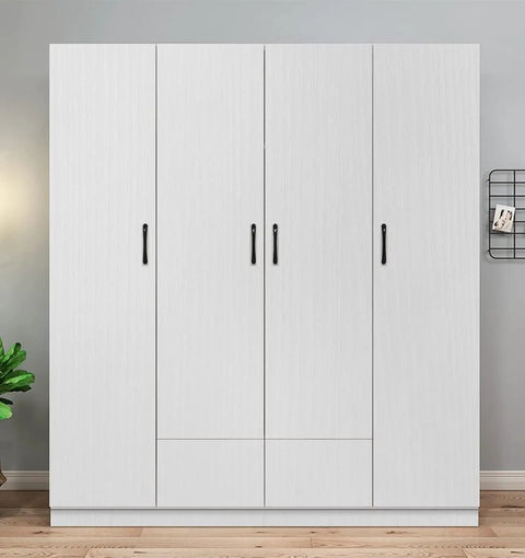 White Wood Grain Peel And Stick Wallpaper 15.7 In By 118 In Waterproof Vinyl On Cabinet Doors in Room Setting