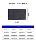 Diagram showing dimensions of Honeycomb Working Table For CO2 Laser Engraver CNC Router 500x700mm, with size chart.