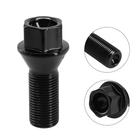 Premium Black Locking Lug Wheel Studs Kit Fits BMW Models M14x1.25 Bolt For E70 F22 F30 Series Heavy Duty Car Parts To Upgrade Your Ride Now black steel stud