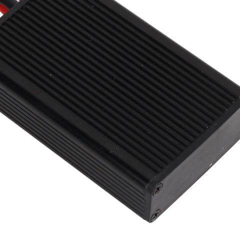 Premium Aluminum Alloy Heavy Duty Dual Battery Pack Switch Balancer in black, featuring ribbed texture and snug XT60 plugs.