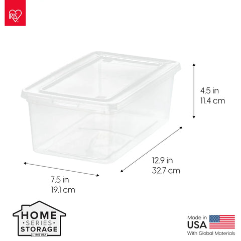 Top Shelf 20 Pack Clear Storage Bins With Secure Lids, Heavy Duty Stackable 6 Quart Plastic Containers Perfect For No Fuss Organization And Clutter Free Homes, Made In Usa