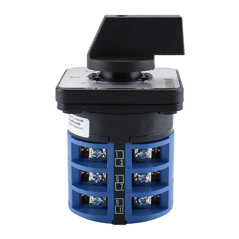LW28-32 D303.3 Rotary Cam Changeover Switch 3 Phase 660V 32A 12 Terminals Panel Mount Heavy-Duty Industrial Selector Switch