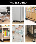 5 Pc Non Slip Furniture Pads Wheel Stoppers For Office Chairs And Couches in use under various furniture like chairs and cabinets.