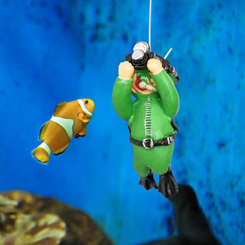 4 Pack Floating Diver Fish Tank Decorations Cute Lil Diver Cartoon Playmate With Floating Device For Aquariums Adorbs Fish Tank Accessories For Small Tanks