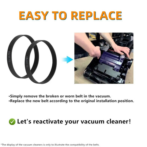 Replacement Vacuum Belts Easy Fit For Bissell Powerforce Compact Upright Vacuums 2112 1520 2690 pack of 2 and installation guide