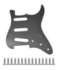 Standard 11 Hole 3 Ply Guitar Pickguard With Screws For Tele Style Electric Guitars Black Replacement Part Durable Shield For Bright Tone And Easy Swap In Install.