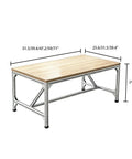 Badass Rock Solid Heavy Duty Aluminum Work Table With Thick Wood Top And Tough Utility Workbench For Garage Workshop showing dimensions.