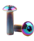 Two 10 Pack M5x12mm Button Head Bike Screws Stainless Steel Allen Bolts with Titanium Rainbow Finish for water bottle cage