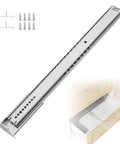 Two Pack 22 Inch Drawer Slides Center Mount Heavy Duty Cabinet Rails for smooth drawer operation with installation hardware.