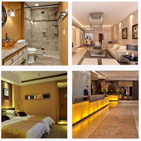 Collage of hotel interiors with European antique glass cabinet drawer handle in solid 201 stainless steel with brushed finish
