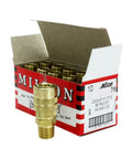 Box of 10 brass 3/8 Inch MNPT M Style Quick Change Coupler for Air Tools, Handles Up To 300 PSI, Delivers About 40 SCFM