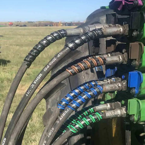 Hydraulic Hose Markers 4 Pair For Farming Equipment Remotes 1 To 4, 18mm Hoses Fit One Quarter To One And One Half Inches, Tagging Wraps