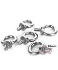 5 Piece Stainless Steel Ring Eye Bolts M10 Male Thread For Heavy Duty Machinery Lifting Shoulder Eye Bolts displayed on white background