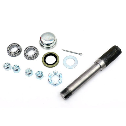UCUT trailer hub assembly kit, 4-bolt on 4-inch circle; includes 1-inch straight spindle, bearings, seals, washers, cotter pin, and nuts