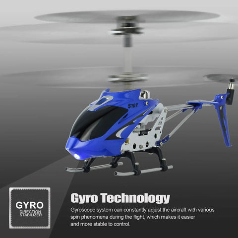S107 S107G Phantom 3.5 Channel Mini RC Helicopter With Gyro Blue Indoor Ready Dual Frequency Switch Stable Flight with gyro
