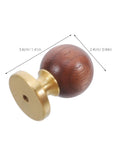 Walnut Brass Cabinet Knobs And Vintage Drawer Pulls For Furniture Hardware showing side view and dimensions