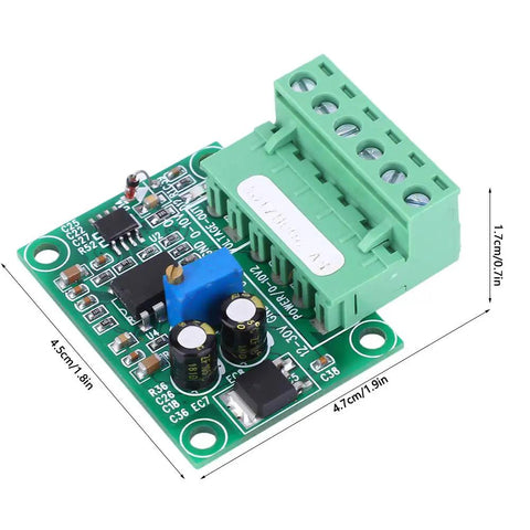 Top view of Frequency To Voltage Converter Module 0 To 200 Hz 0 To 10 V Digital To Analog Converter for DIY Electronics with dimensions