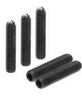 Screw-thread ball plungers, front view, M5 x 25mm, hex-socket, high-carbon steel, black, 10pcs