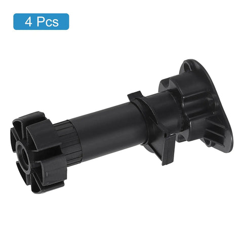 Adjustable Furniture Legs 4 Pcs Leveling Feet For Bed Sofa Coffee Table Cabinet Black 46mm Bottom Diameter 57.2mm Top