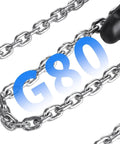Close-up of G80 chain for Compact Half Ton Chain Lever Hoist Come Along With 1100 Lbs Capacity And 10 Ft Lift Chain High Strength 800 MPa Lifting Chain