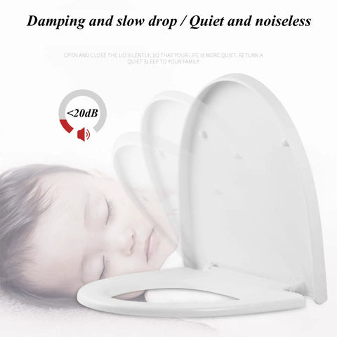 Round Slow Close Toilet Seat Crafted From Amethyst Druse Resin With Quick Release Hinges And Rubber Bumpers shown with quiet close feature.
