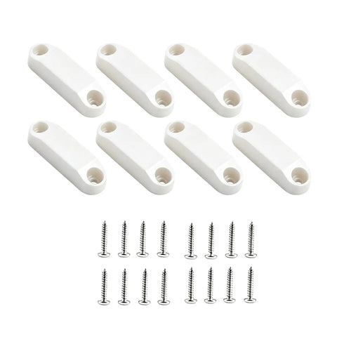 Magnetic Baggage Door Catches And Camper Cabinet Holder With screws, white, no drilling required, 8-piece set