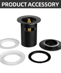 Freestanding Bathtub Drain Kit With Universal Fine Thread And Coarse Brass Thread Bushing Assembly Anti Rust Matte Black