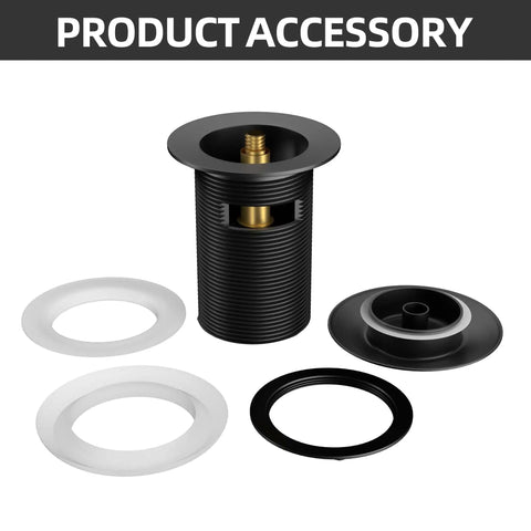 Freestanding Bathtub Drain Kit With Universal Fine Thread And Coarse Brass Thread Bushing Assembly Anti Rust Matte Black