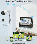 Outdoor Wireless Security Camera System With Built In Monitor And NVR Dual Antenna Cameras For 55 Percent Stronger Signal setup