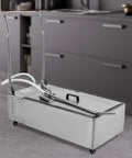 Slick Commercial Fryer Oil Filter Cart With 55 Liter Drum And 370 Watt Motor No Fuss Restaurant kitchen grease cleanup.