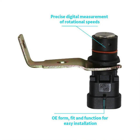 Crankshaft Position Sensor Replacement For Engines 12596851 5S1695 10456042 Durable And Tested Before Shipment Stable Performance Long Lasting One Year Warranty No Hassle Plug And Play Easy Install For Reliable Timing And Smooth Engine Running, black sensor with metal bracket