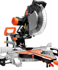 12 Inch Sliding Compound Dual Bevel Miter Saw With Laser Guide And LED Light Extension Table 15 Amp