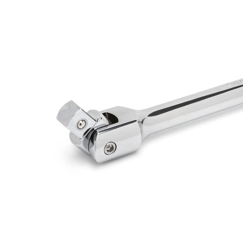 Close-up of Three Quarter Inch Drive Hinge Handles With Ball Detent For Secure Socket Retention, 19 Inch, Ergonomic Flex Handle Design.