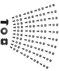 Heavy Duty Rack Mount Screws Kit With Cage Nuts And Washers 50 Pack 12-24 Thread Carbon Steel hardware layout with washers and cage nuts.