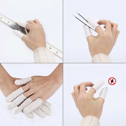 Disposable Finger Cots 300 Pack White Latex Rubber Tips For Injured Cracked Fingers In Sports Use Pro Grade Protective Hygiene Easy Clean