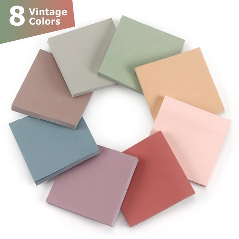 Sticky Notes 3x3 Self Stick Pads With 8 Morandi Colors For Office School And Home, 80 Sheets Per Pad, 560 Total Sheets, displayed in circle