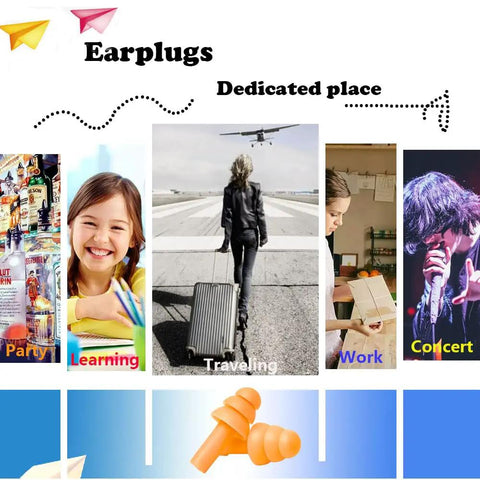 Silicone Sleep Ear Plugs With Killer Noise Reduction NRR 29 dB for party, learning, traveling, work, and concert use image.