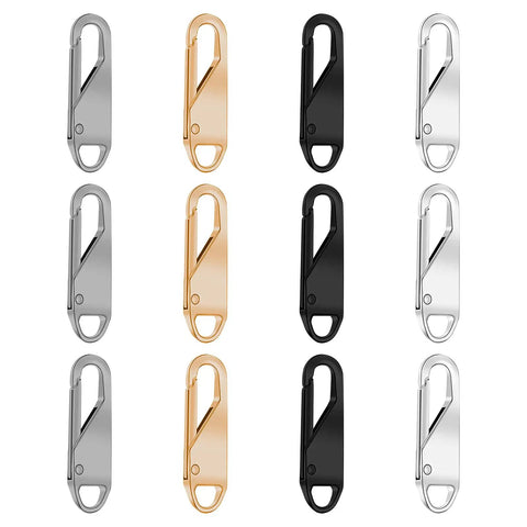 12 Pack Detachable Zipper Pull Heads Repair Kit Universal Zipper Slider Replacement for jackets bags backpacks and outerwear