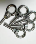 5 Piece 304 Stainless Steel Eye Bolts Set With Nuts And Flat Washers, M6 Shoulder Eyebolts for Tough As Nails Heavy Duty Lifting Rings
