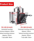 Universal Milling Machine Indexing Head With Tailstock And Indexing Plate For Cnc Routers size comparison for FH-125 and FH-160 models.