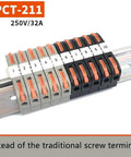 Plug In DIN Rail Terminal Blocks For Easy Screwless Wire Insertion Universal Compact Connector Set Designed For 35mm DIN Rails