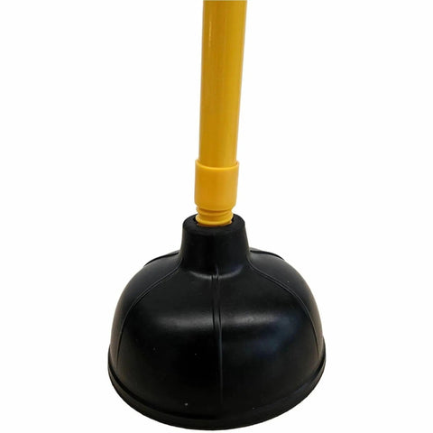 Close-up of Value Plus Plunger With Flexible Seal And Long Wood Handle For Easy Toilet And Drain Unclogging Keeps Hands Away From No Mess Grips