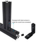 20Pcs L Shape Corner Brackets For 20 Series Aluminum Extrusion shown with black screws and zinc alloy corner brace for 2020 profiles